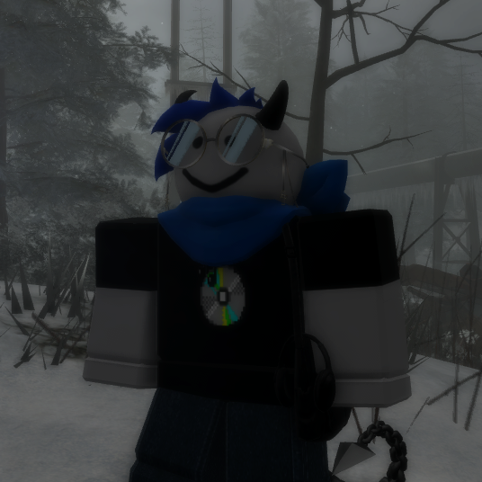 My Roblox avatar at an abandoned factory